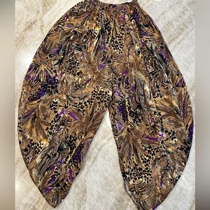 Vintage BB Studio Harem Pants Small Bohemian Animal Print | Light & Airy